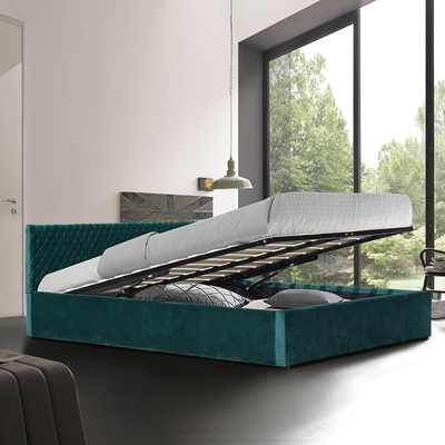 Grünes Gewebe-bequemes Polsterungs-Speicher-Bett-doppelte Größe für Schlafzimmer