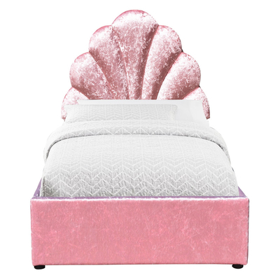 Blumen-Art-Kopfende polsterte hölzerne Bett-Rahmen-Licht-Wärme-rosa Farbe
