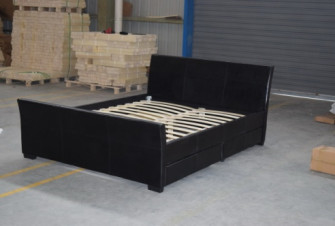 Königin-Gewebe-Plattform-Bett ODM-Soem Sunny Black Velvet Fabric Beds Rahmen gepolstertes