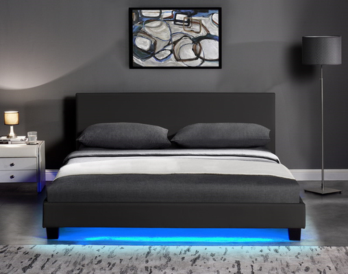 Modernes Polsterbett-Rahmen-Sperrholz PUs ledernes mit LED-Bett-Rahmen