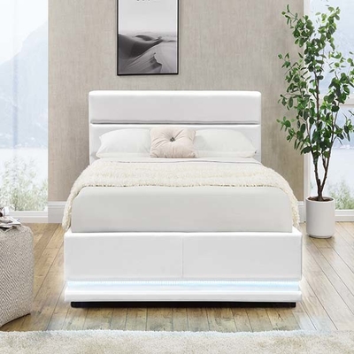Weißer Bett-Rahmen-automatischer Gasheber 150x200 cm Plattform-LED mit Magazin