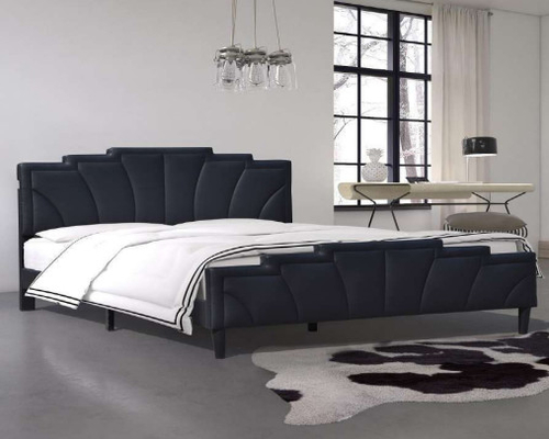 Spezieller Form-Polsterbett-Rahmen-modernes König Size Black PU-Leder