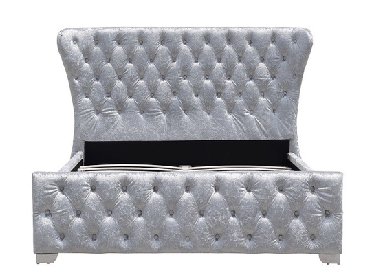 Kundengerechter zerquetschter Rahmen Samt-König-Home Furniture Bed mit Knöpfen