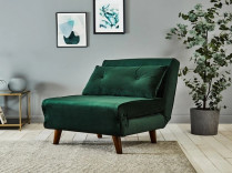 Tri faltbarer gepolsterter Daybed-Malachit-grüner Samt Sofa Bed Chair