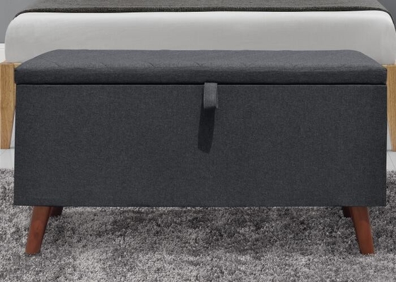 Dunkles Grey Fabric Storage Ottoman
