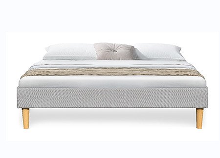 Heller Gray Linen Soft Upholstered Bed-Rahmen ohne Kopfende