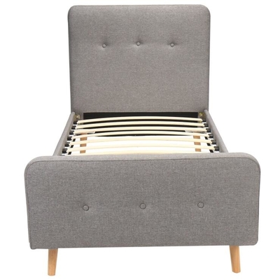 Einzelnes Größen-Kinderpolsterbett-Sperrholz-Licht-Grey Linen Fabric ODM