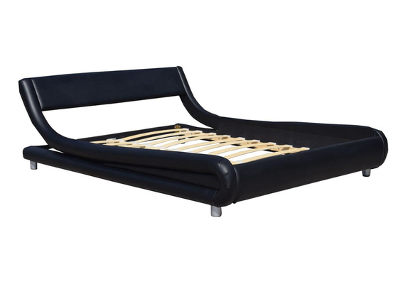Bett-Rahmen schwarzer Faux-lederner Bett-Rahmen-Kopfende-König-Single Curved Headboard