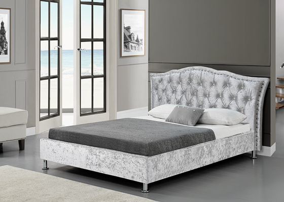 Kleine einzelne zerquetschter Samt des Sperrholz-Bett-Spant-190cm Länge mit charakteristischer Kopfende