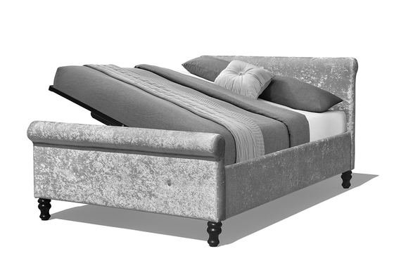 Gepolsterter französischer Pferdeschlitten-büscheliger Speicher-Bett-Gasheber 150cm x 200cm Bett-Größe