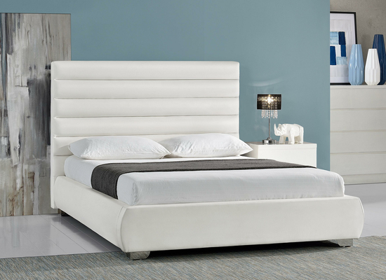 Moderne Königin-Größen-Lagerung gepolsterter Plattform-Bett-Rahmen mit hoher Kopfende PU