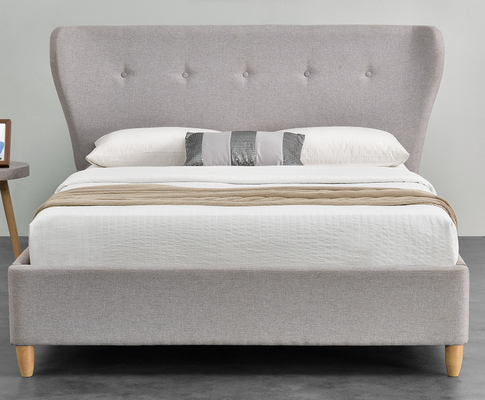 Einfacher gepolsterter Sperrholz-Bett-Rahmen mit der einfachen Ohr-Kopfende bauen zusammen