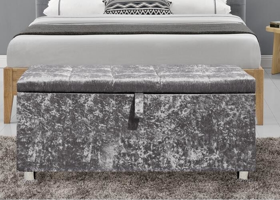 Faltbares Osmane-Magazin Zerstampfungs-Diamond Silver Crushed Velvet Ottomans
