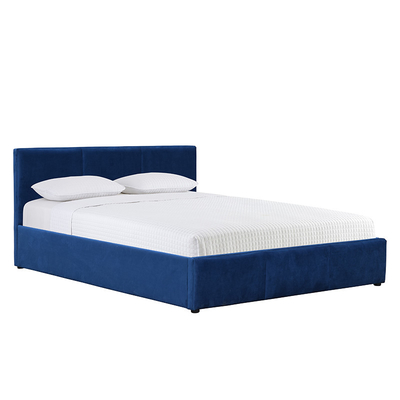 Blue Velvet polsterte Gasheber-Speicher-Bett-König Size Plywood Material