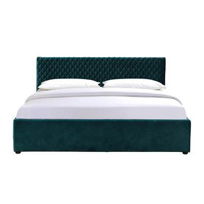 Grünes Gewebe-bequemes Polsterungs-Speicher-Bett-doppelte Größe für Schlafzimmer
