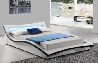 Des faux-lederner LED Schlaf FSC Polsterbett-Rahmen-König-Size Comfortable For