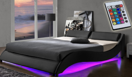 Polsterbett-Rahmen-Osmane ODM-Soem-Schlafzimmer-Möbel 4ft PU-Gewebe-LED