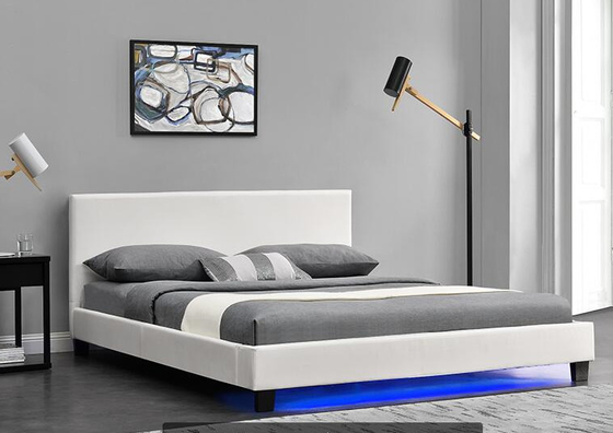 Modernes Polsterbett-Rahmen-Sperrholz PUs ledernes mit LED-Bett-Rahmen