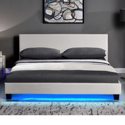 Modernes Polsterbett-Rahmen-Sperrholz PUs ledernes mit LED-Bett-Rahmen