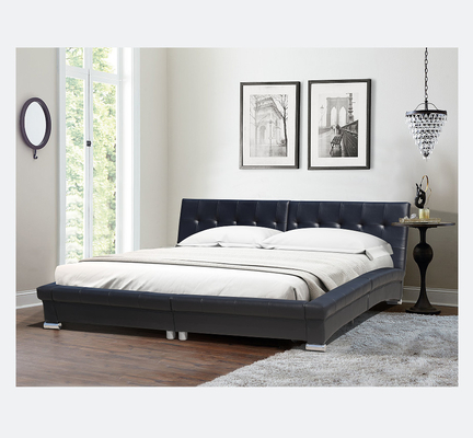 Polsterbett-Rahmen-Sperrholz PUs ledernes schwarz für Schlafzimmer-Möbel