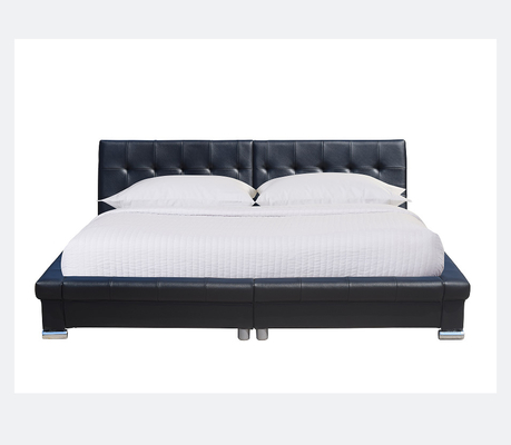 Polsterbett-Rahmen-Sperrholz PUs ledernes schwarz für Schlafzimmer-Möbel