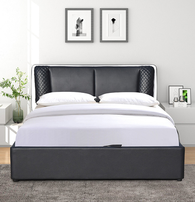 Ledernes Bett-hölzerner Bett-Rahmen SUNNY Classic Black PUs mit Anhebungs-Speicher