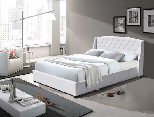 Hölzernes Doppelbett moderne Königin-Größe MDF mit Fach des Magazin-4