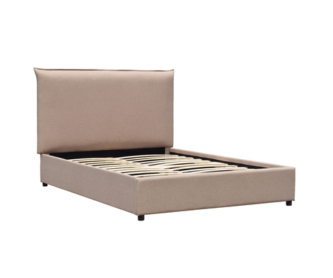 Kundengebundene gepolsterte Plattform betten warmes durchgeheftetes Grey Linen Fabric