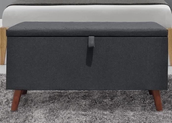 Dunkler faltbarer Speicher-Schemel Grey Fabric Storage Ottoman Hiddens