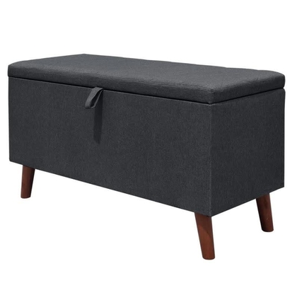 Dunkler faltbarer Speicher-Schemel Grey Fabric Storage Ottoman Hiddens