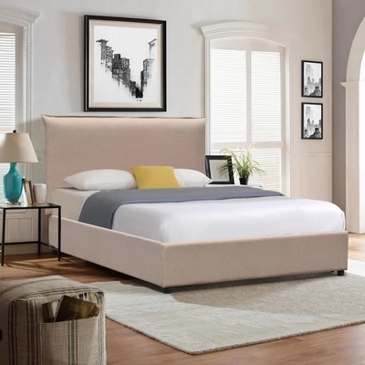 Minimalistic heftete sich Plattform-Bett zusammenbauen leicht saubere kundengebundene Leinengröße durch