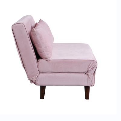 Tri faltbare gepolstert rollen Sitzer-Rosa-Samt Sofa Bed Chair des Daybed-2