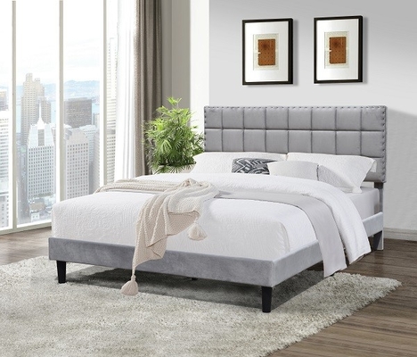 Königin-Größen-Polsterbett-Rahmen dunkles Grey With Adjustable Headboard Height