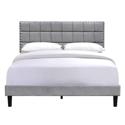Königin-Größen-Polsterbett-Rahmen dunkles Grey With Adjustable Headboard Height
