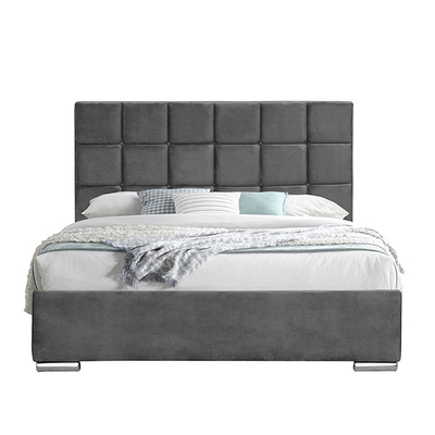 Dunkles Grey Velvet Queen Lift Storage-Bett 140x190cm mit der Erhöhung der Matratze