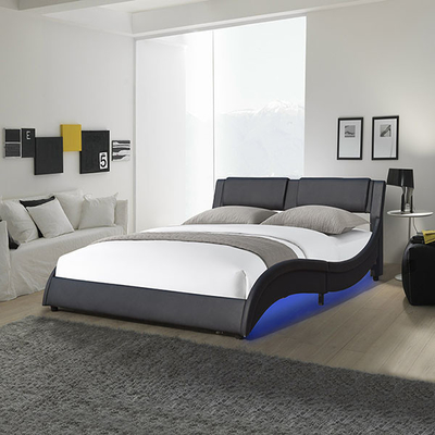 Welle geformter LED-Bett-Rahmen-Kissen-Plattform-Bett-Rahmen mit justierbarem LED-Licht