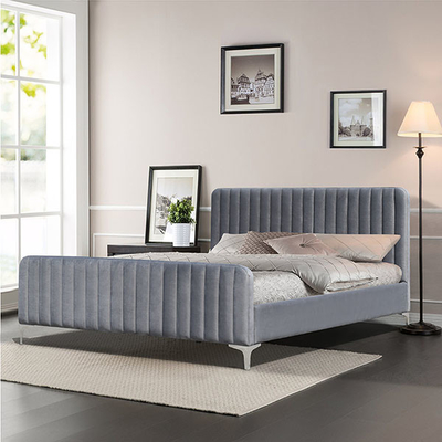 Modernes gepolstertes hölzernes Plattform-Bett 160x200cm Grey Color King Size