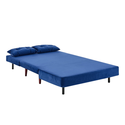 Tri faltbares Blue Velvet polsterte Sitzer des Daybed-2, Sofa Bed auszuziehen