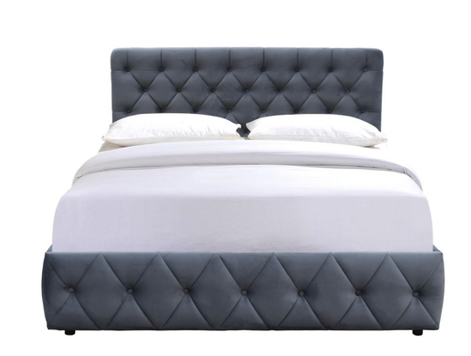 Plüsch-Samt-gepolsterter osmanischer Bettrahmen King-Size-Aufbewahrungsbett für Schlafzimmer
