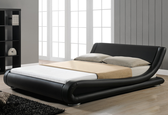 Luxuriöser Chesterfield-Bettrahmen mit gebogenem Kopfteil in King-Size-Größe