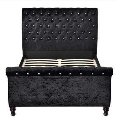 Gepolsterter Bettrahmen mit Knopfleiste, King-Size-Kopfteil im Chesterfield-Stil
