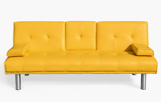 Modernes Futon Lounger Convertible Sofa Kunstleder 3-Sitzer Futon Sofa