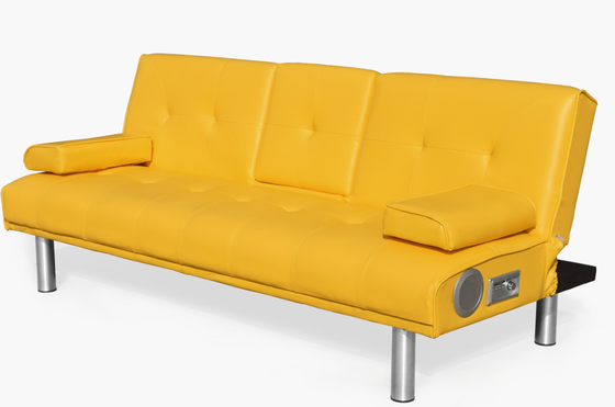 Modernes Futon Lounger Convertible Sofa Kunstleder 3-Sitzer Futon Sofa