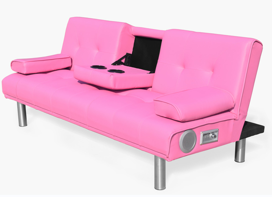 Modernes faltbares 3-Sitzer-Schlafsofa aus Kunstleder mit herunterklappbarem Sofa für das Wohnzimmer