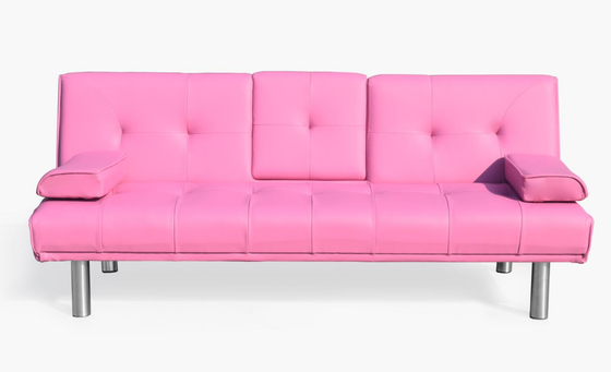 Modernes faltbares 3-Sitzer-Schlafsofa aus Kunstleder mit herunterklappbarem Sofa für das Wohnzimmer