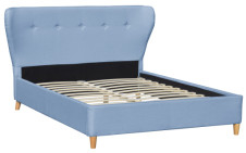 Sperrholz-Gewebe-Polsterbett-Rahmen-moderne blaue Farbe des übersichtlichen Designs