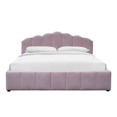 Romantischer rosa Polsterbett-Rahmen-Sperrholz-Königin-Größen-Bett-Rahmen für Schlafzimmer