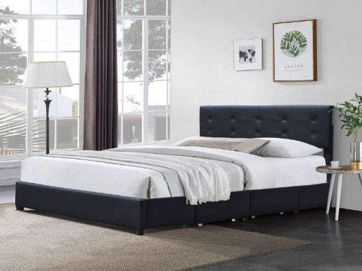 Moderner Speicher-Bett-Rahmen PUs lederner mit Hiddenable-Dia-Fächern