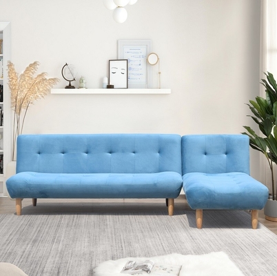 L-förmige Falte Sofa Bed Blue/Grey Polyester Upholstered Modern Sofa-Bett-Großhandel