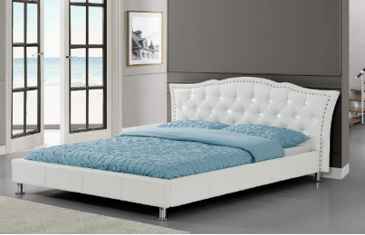 Weißer Morden-Faux-gestalten ledernes Sperrholz-Bett einzelnen doppelten König Size Wholesale